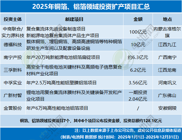 4531亿元！不敢投了？2025年电池新能源投资扩产项目大盘点(图7)