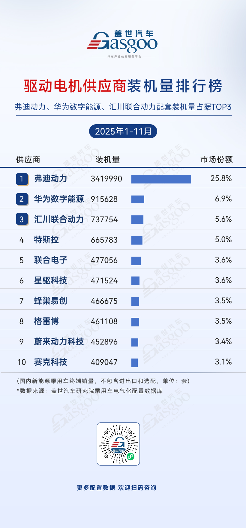 2025年1-11月电气化供应商装机量排行榜：车企自供比例提升，中小厂商细分突围(图4)