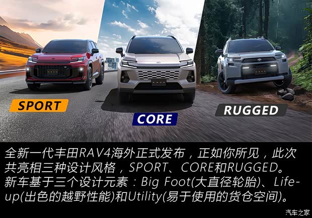 官图解析！全新丰田RAV4首发亮相 三种外观哪种好看？(图1)
