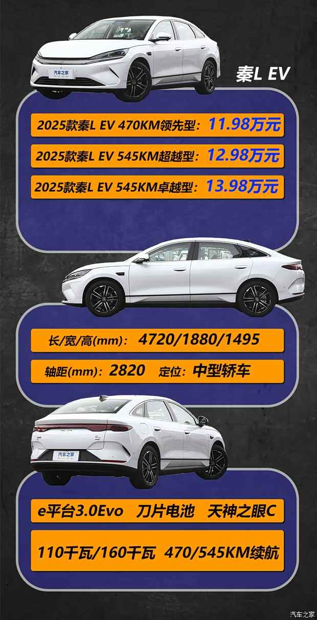 秦L EV起售11.98万元，欢呼之余看看车辆如何选(图2)