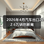 2026年4月汽车出口222.6万辆创新高 - 智穹界新车资讯站