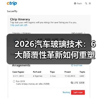 2026汽车玻璃技术：6大颠覆性革新如何