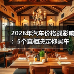 2026年汽车价格战影响：5个真相决定你买车是赚还是亏(图1)
