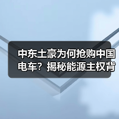 中东土豪为何抢购中国电车？揭秘能源主权背后的硬核合作逻辑(图1)