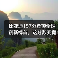 比亚迪157分登顶全球创新榜首，这分数究