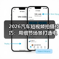 2026汽车短视频拍摄技巧：用细节场景打造电影感试驾体验(图2)