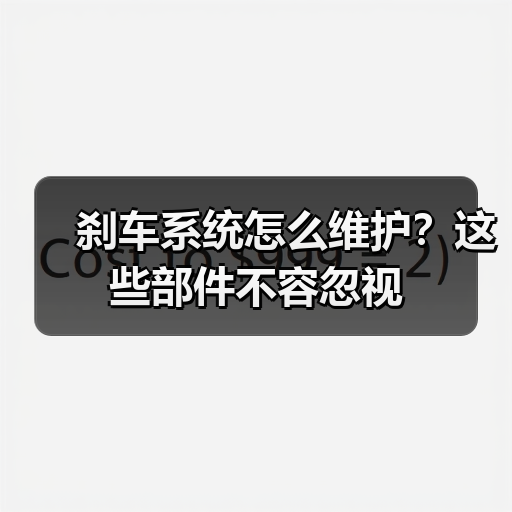 刹车系统怎么维护?这些部件不容忽视(图3) 刹车系统怎么维护?这些部件不容忽视(图3)