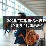 2026汽车销售话术技巧：如何把“我再看