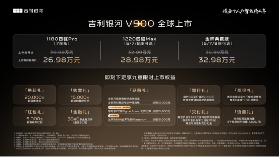 吉利银河V900上市，限时指导价26.9